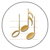 DAROUND 382 WT GD Music Notes White Gold